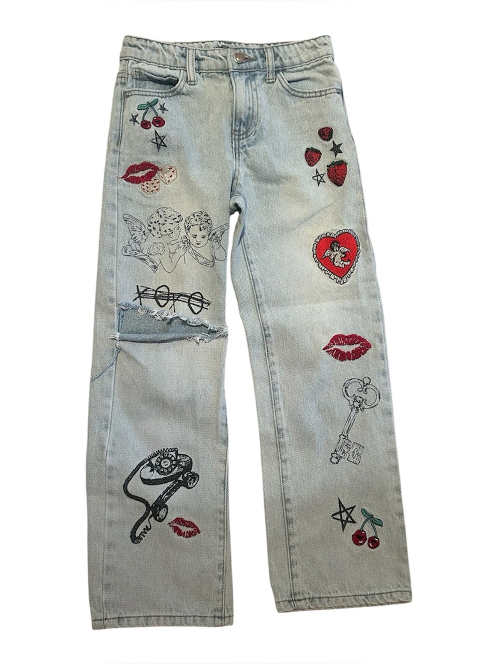 Forever 21 Girls Embroidered and Embellished Jeans Size 7/8